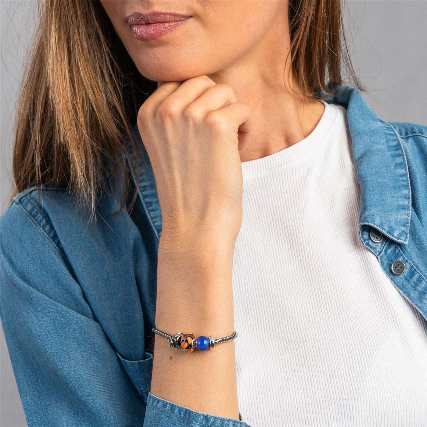 Round Blue Agate Bead