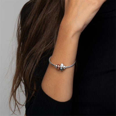 Sterling Silver Bangle with 2 x Silver Spacers